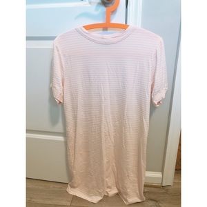 PLT Baby Pink Striped T-Shirt Dress